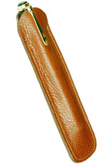 Tan Aston Leather One Pen Slip Pen Carrying Cases