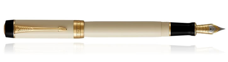 Parker Duofold Centennial Fountain Pens in Ivory Black GT