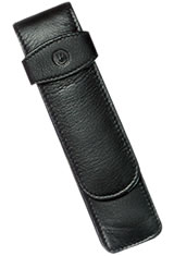 2 Pen Black Pelikan Leather Pouch Pen Carrying Cases