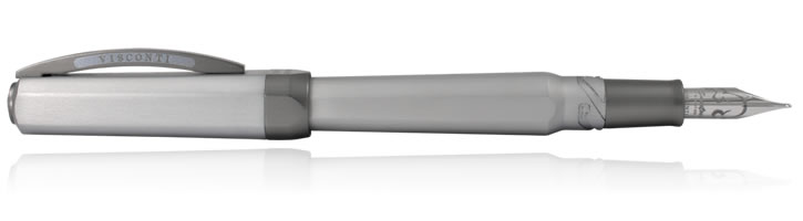 Visconti Opera Metal Fountain Pens in Silver Shadow