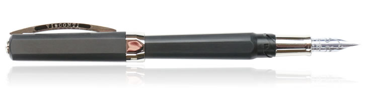 Visconti Opera Metal Fountain Pens in True Black