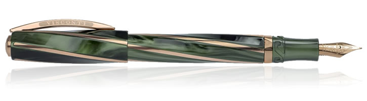 Visconti Divina Fountain Pens in Pearlescent Green Oversize