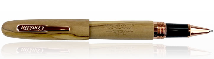 Conklin All American Limited Edition Olive Wood Rollerball Pens in Olive Wood / Rosegold