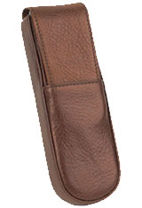 Aston Leather 2 Pen Box Pen Carrying Cases in Rounded Brown