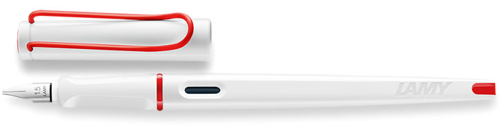 Lamy Joy Calligraphy Fountain Pens in White/Red - 1.5