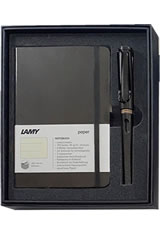 Lamy Gift Set Notebook & Safari Fountain Pens in Charcoal - A6