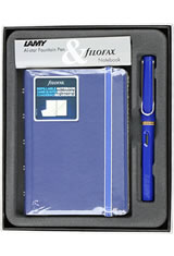 Lamy Gift Set Notebook & Safari Fountain Pens in Ocean Blue-Blue