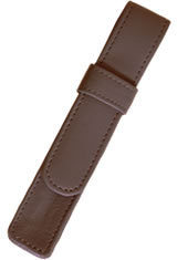 Royce 1 Slot Leather Single Pen Carrying Cases in Brown