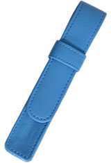 Royce 1 Slot Leather Single Pen Carrying Cases in Light Blue