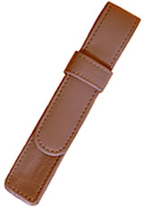 Royce 1 Slot Leather Single Pen Carrying Cases in Tan