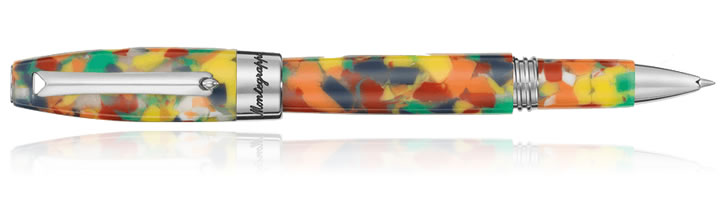 Montegrappa Fortuna Mosaico Rollerball Pens in Moscow Steel & Multi