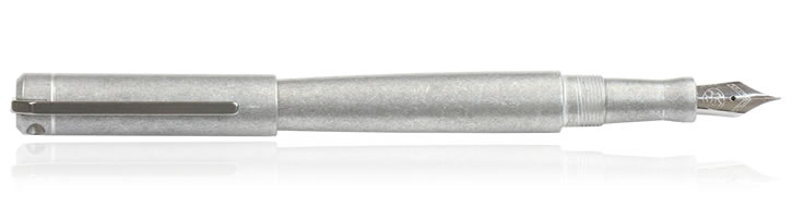 Karas Kustoms Ink Fountain Pens in Tumbled Raw Aluminum