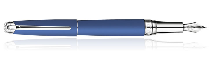 Caran d'Ache Leman Fountain Pens in Blue Night Matte