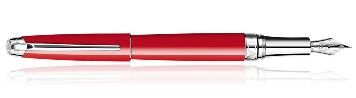 Caran d'Ache Leman Fountain Pens in Scarlet Red