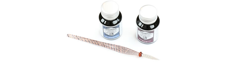 Rohrer & Klingner Gift Set - Ink & Glass Dip Pens in Salix/Scabiosa