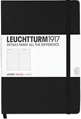Leuchtturm1917 A5 Hardcover Memo & Notebooks in A5 Medium - Black - Ruled