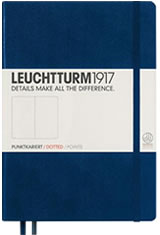 Leuchtturm1917 A5 Hardcover Memo & Notebooks in A5 Medium - Navy - Dotted