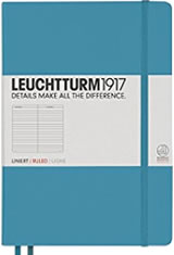 Leuchtturm1917 A5 Hardcover Memo & Notebooks in A5 Medium - Nordic Blue - Ruled