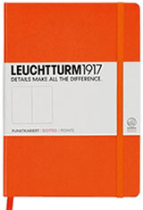 Leuchtturm1917 A5 Hardcover Memo & Notebooks in A5 Medium - Orange - Dotted