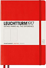 Leuchtturm1917 A5 Hardcover Memo & Notebooks in A5 Medium - Red - Dotted