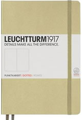 Leuchtturm1917 A5 Hardcover Memo & Notebooks in A5 Medium - Sand - Dotted