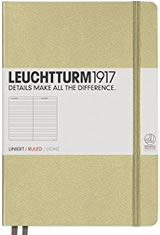 Leuchtturm1917 A5 Hardcover Memo & Notebooks in A5 Medium - Sand - Ruled