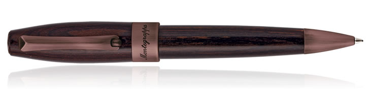 Montegrappa Fortuna Heartwood Ballpoint Pens in Teak