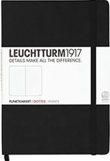 Leuchtturm1917 A6 Hardcover Memo & Notebooks in A6 Pocket - Black - Dotted