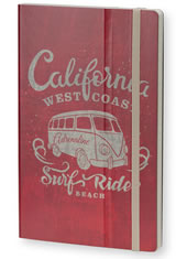 Stifflexible Vintage Surfing Medium Memo & Notebooks in California Adrenaline Red