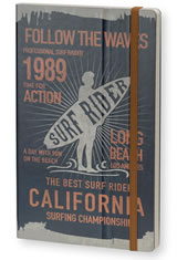 Stifflexible Vintage Surfing Medium Memo & Notebooks in Surf Rider Long Beach 1989 Blue