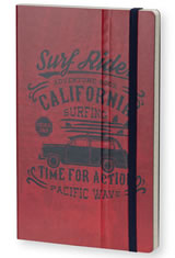 Stifflexible Vintage Surfing Medium Memo & Notebooks in Time for Action Red