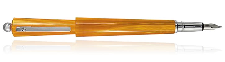 Giuliano Mazzuoli Moka Chiaroscuro Fountain Pens in Chiaroscuro Orange
