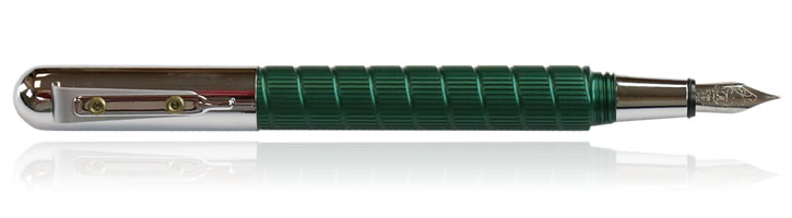 Giuliano Mazzuoli Officina Fountain Pens in End Mill Chrome Green