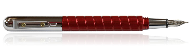 Giuliano Mazzuoli Officina Fountain Pens in End Mill Chrome Red
