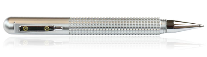 Giuliano Mazzuoli Officina Cassetta Ballpoint Pens in Knurler Chrome