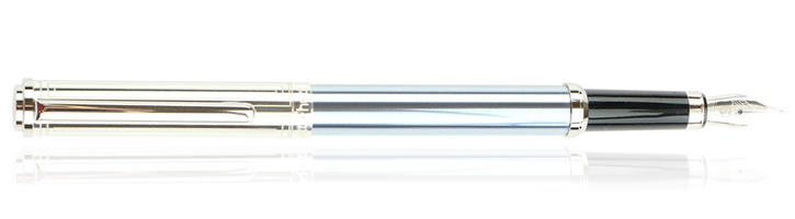 Otto Hutt Design 3 Fountain Pens in Geometric Rectangle Metallic Light Blue