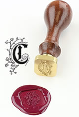 J Herbin Brass Letter Seal Sealing Wax in C - Illuminated Font