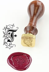 J Herbin Brass Letter Seal Sealing Wax in F - Illuminated Font