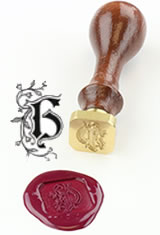 J Herbin Brass Letter Seal Sealing Wax in H - Illuminated Font