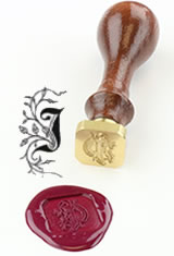 J - Illuminated Font J Herbin Brass Letter Seal Sealing Wax