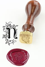 N - Illuminated Font J Herbin Brass Letter Seal Sealing Wax