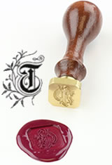 J Herbin Brass Letter Seal Sealing Wax in T - Illuminated Font