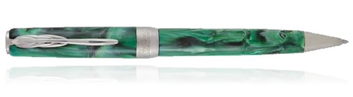 Pineider La Grande Bellezza Gemstone Ballpoint Pens in Malachite Green