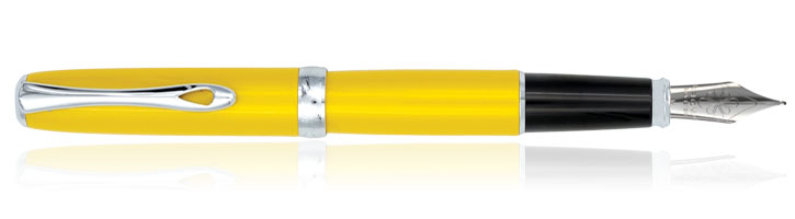Yellow Chrome Diplomat Excellence A2 Fountain Pens