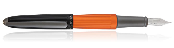 Diplomat Aero Fountain Pens in Orange Black