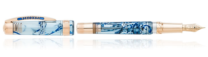 Visconti Ocean Breeze Fountain Pens in Rose Gold Trim