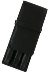 Black Girologio Triple Top Flap Pen Carrying Cases