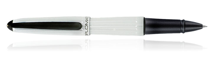 Lacquered White Diplomat Aero Rollerball Pens