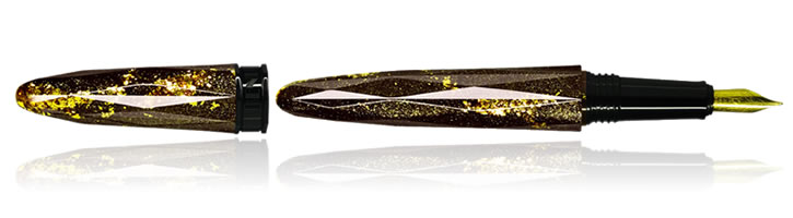 Benu Briolette Fountain Pens in Gold Ore
