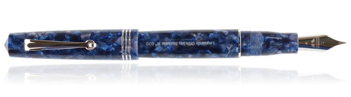 Leonardo Officina Italiana Momento Zero Fountain Pens in Blue Sorrento Rhodium